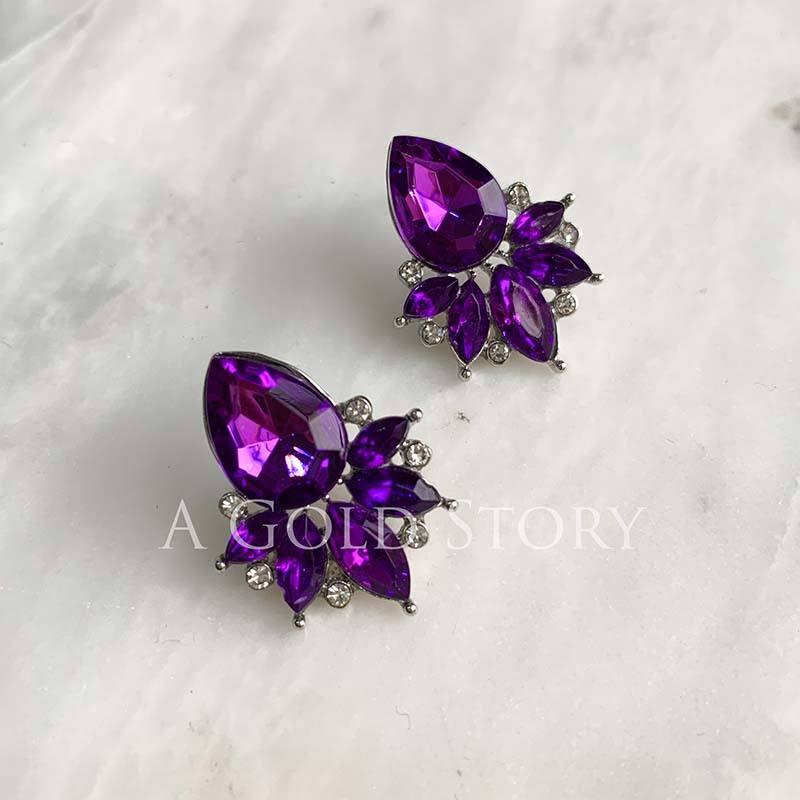 NISHO EARRINGS PURPLE - A GOLD STORY