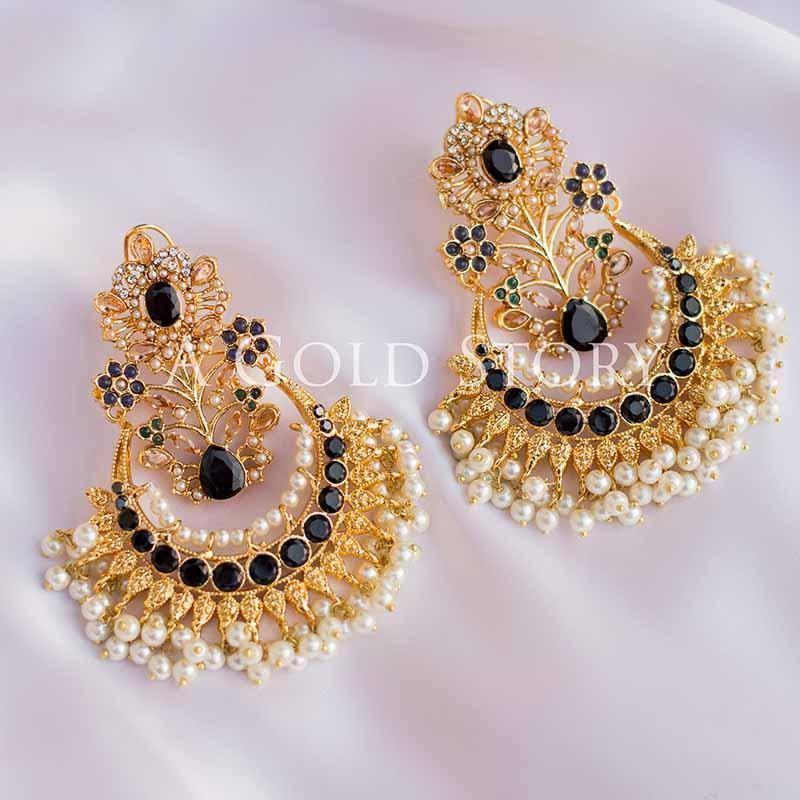 ANKITA EARRINGS BLACK - A GOLD STORY