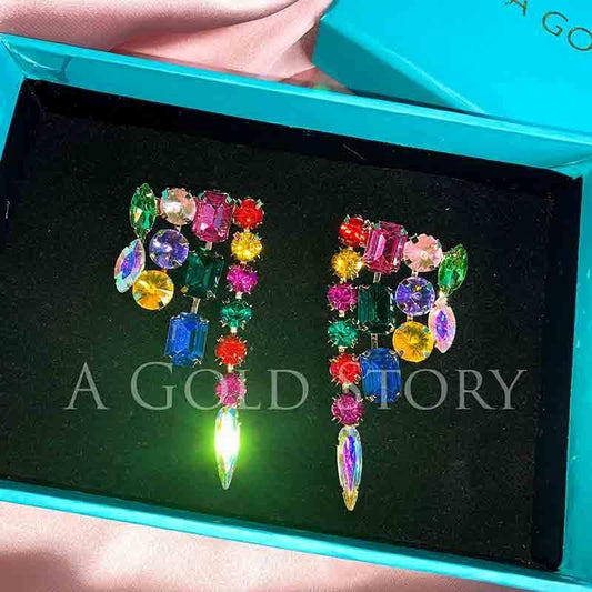 SELENA EARRINGS MULTICOLORED - A GOLD STORY