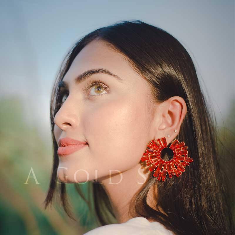 KIARA EARRINGS RED - A GOLD STORY