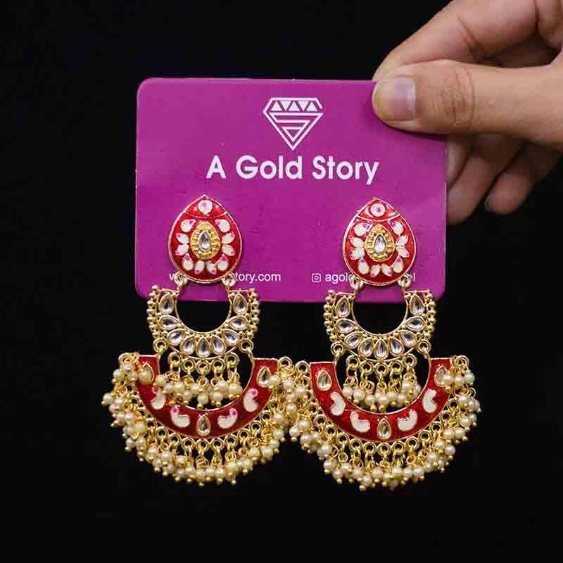 HEMAL EARRINGS RED - A GOLD STORY