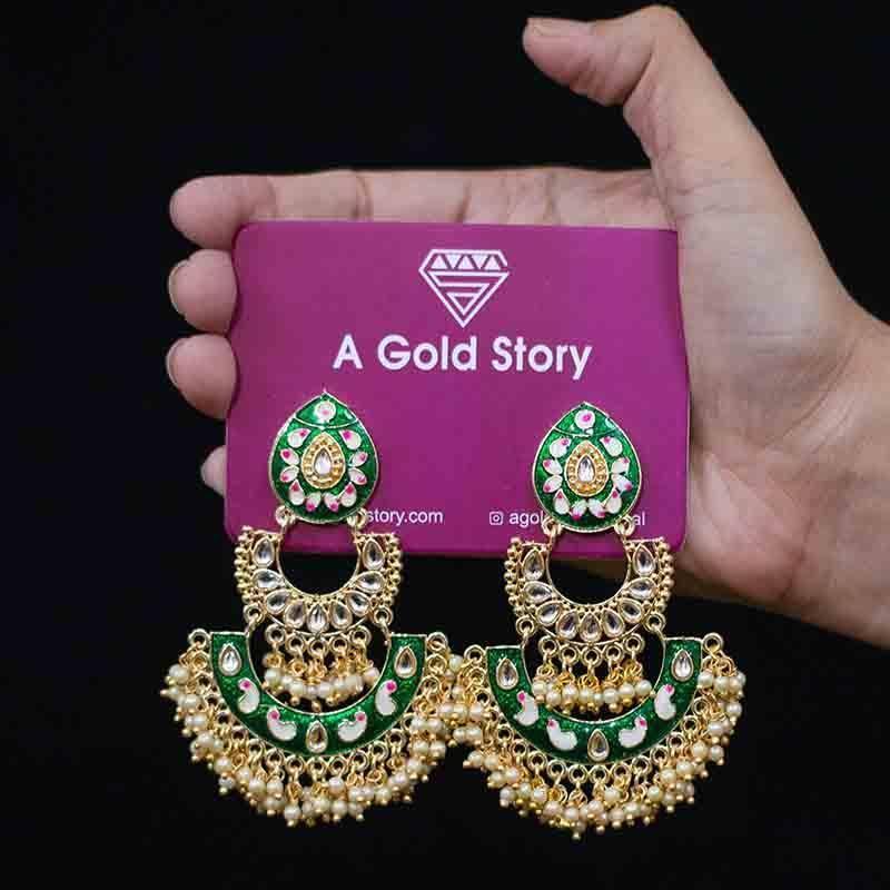 HEMAL EARRINGS GREEN - A GOLD STORY