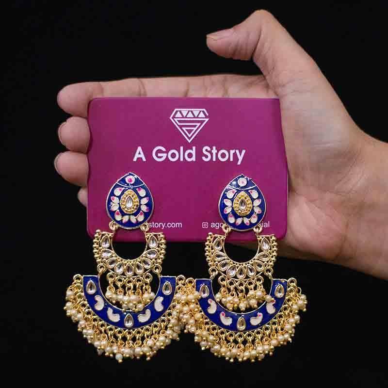 HEMAL EARRINGS BLUE - A GOLD STORY