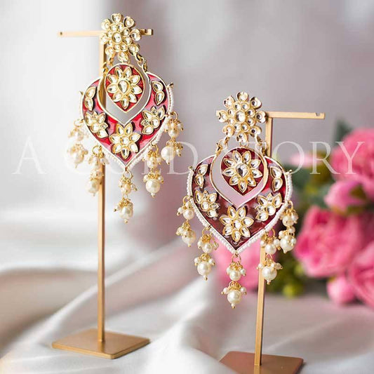 DIYA EARRINGS RED - A GOLD STORY