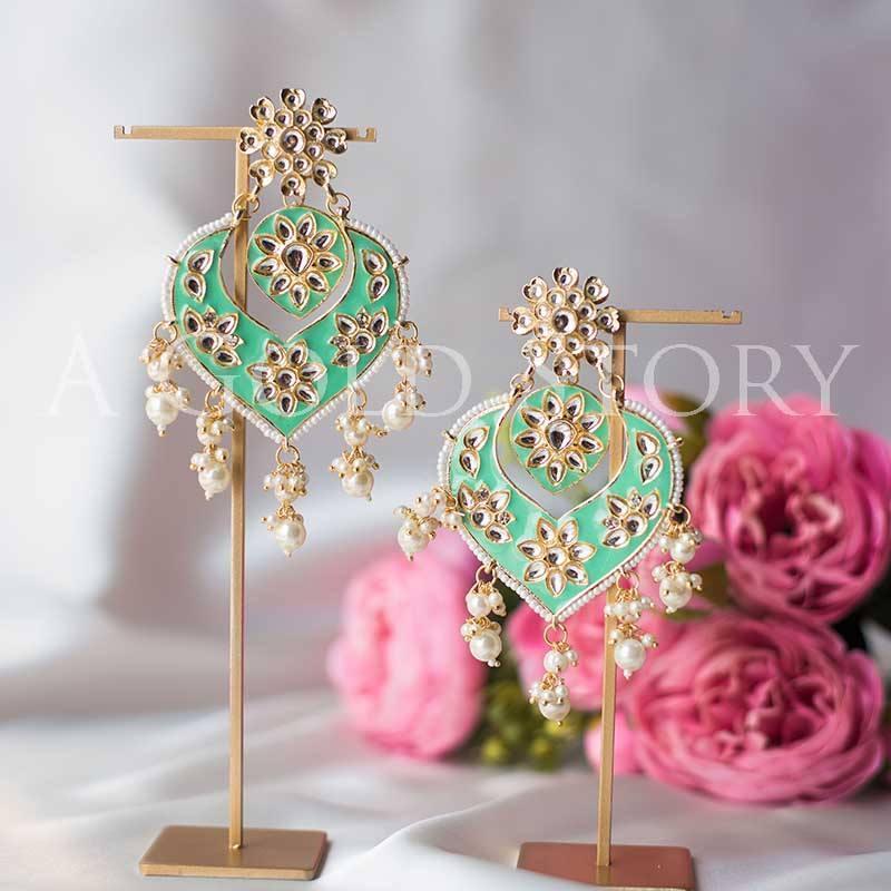 DIYA EARRINGS SEA GREEN - A GOLD STORY