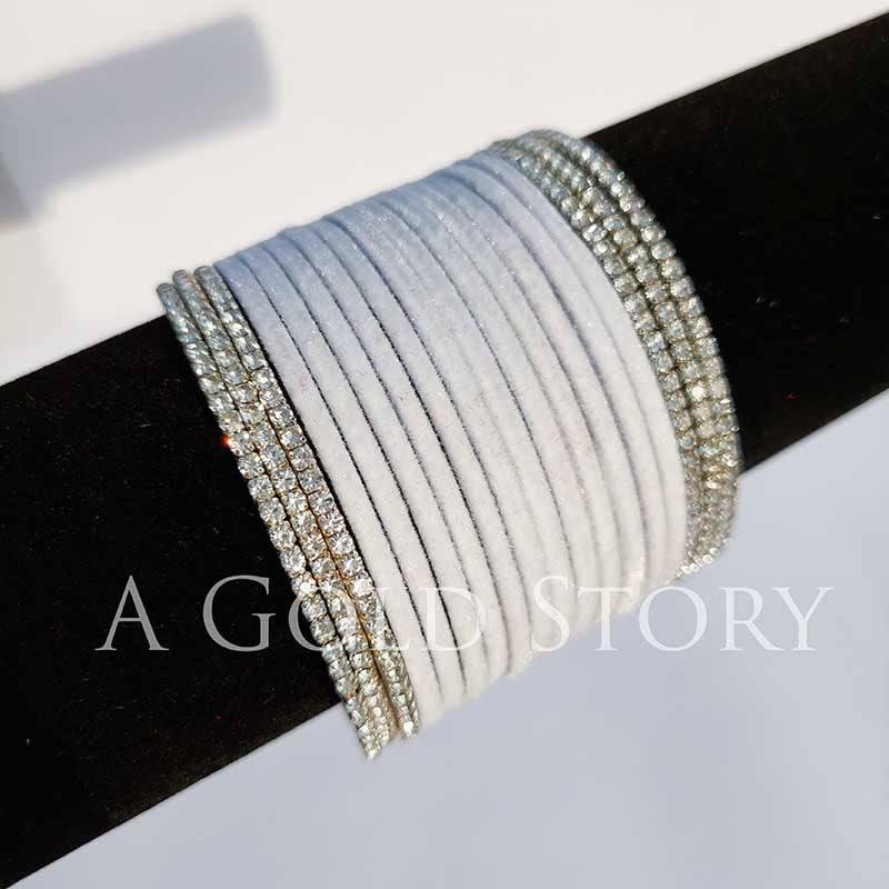 METAL VELVET BANGLES WHITE - A GOLD STORY