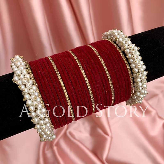 VELVET FANTACY GAJRA BANGLES MAROON - A GOLD STORY