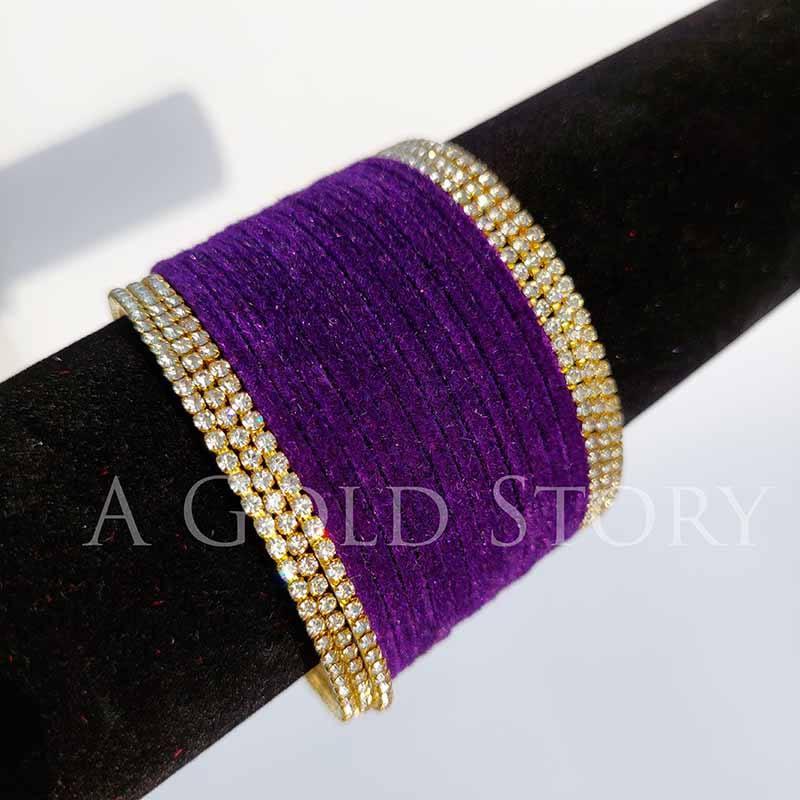 METAL VELVET BANGLES PURPLE - A GOLD STORY