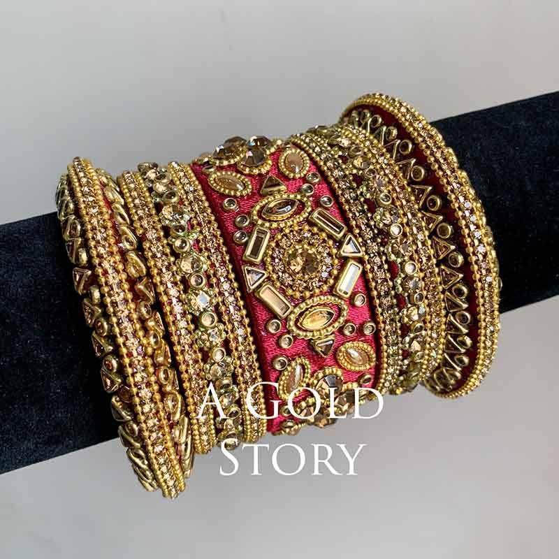 MINAKSHI BANGLES MAROON - A GOLD STORY