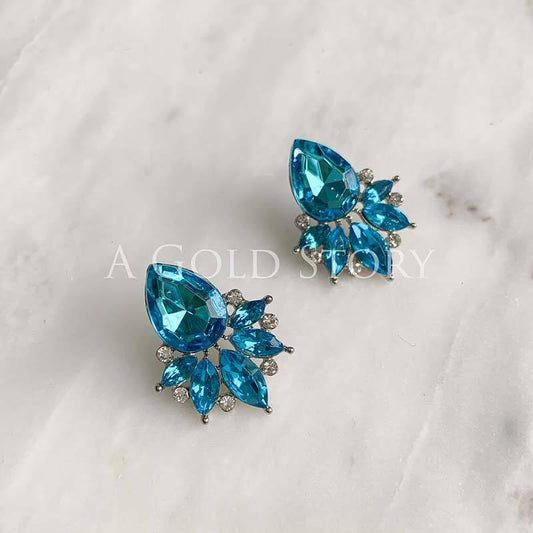 NISHO EARRINGS AQUA BLUE - A GOLD STORY