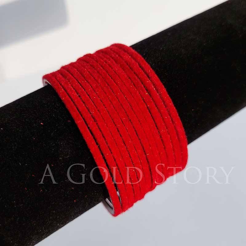 METAL VELVET BANGLES RED - A GOLD STORY