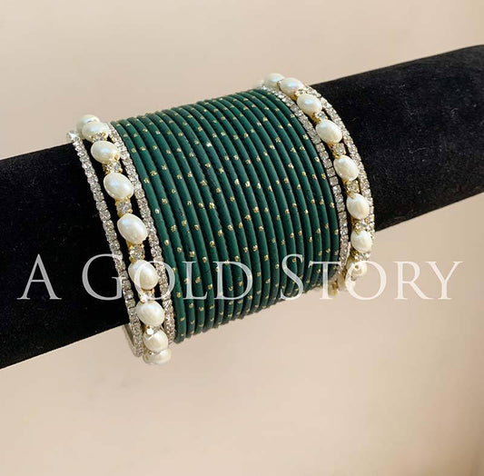 SHAISTA BANGLES SET GREEN - A GOLD STORY