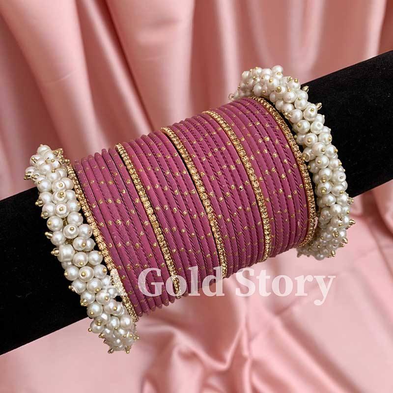 FANTACY GAJRA BANGLES DUSTY PINK - A GOLD STORY