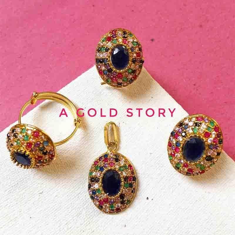 ZINNIA PENDANT SET - A GOLD STORY