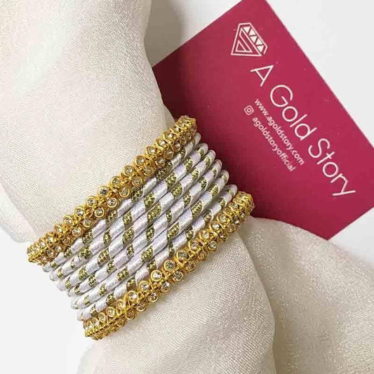 METAL RIBBON BANGLES WHITE - A GOLD STORY