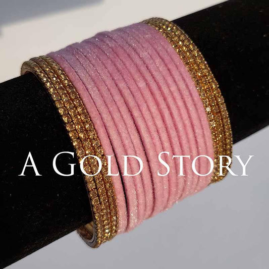 METAL VELVET BANGLES PINK - A GOLD STORY