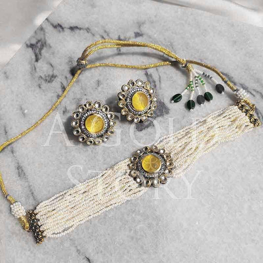 ALIA  CHOKER SET YELLOW - A GOLD STORY