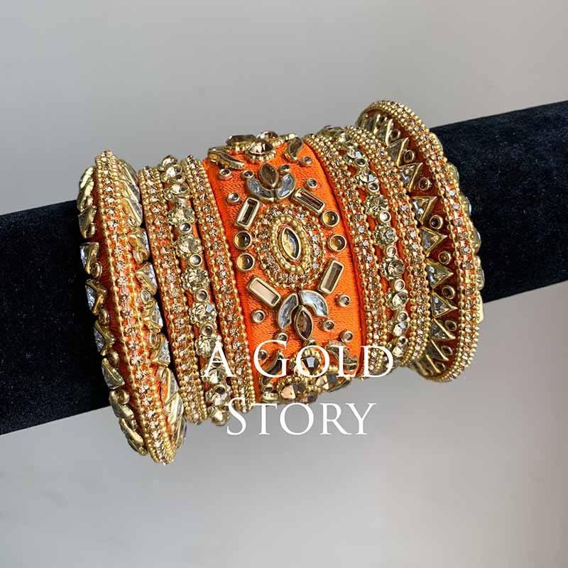 MINAKSHI BANGLES ORANGE - A GOLD STORY