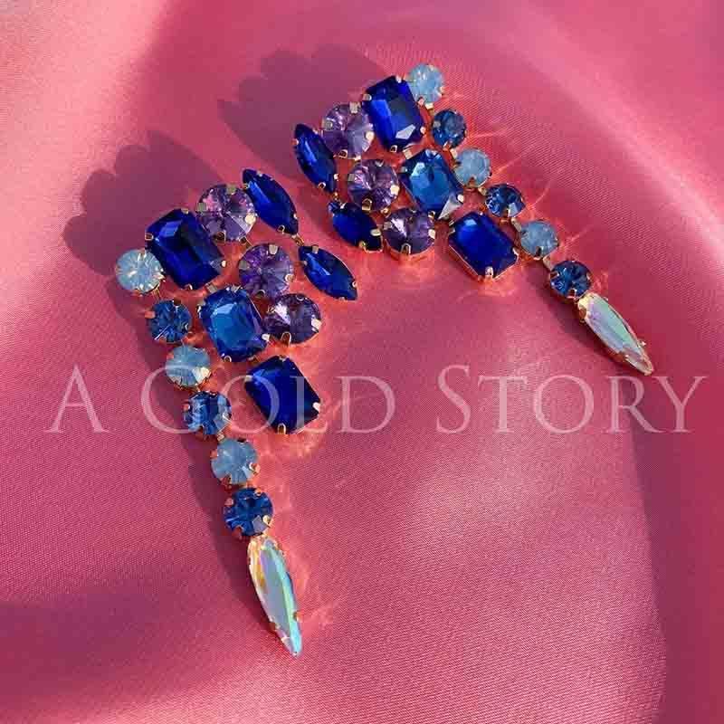 SELENA EARRINGS BLUE - A GOLD STORY