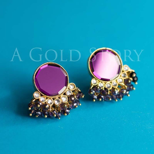 KUMARI KUNDAN STUDS PURPLE - A GOLD STORY