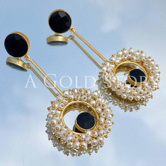GRACE EARRINGS BLACK - A GOLD STORY