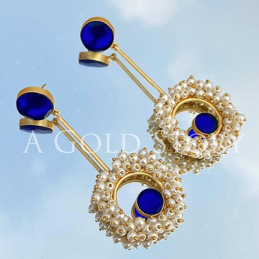 GRACE EARRINGS BLUE - A GOLD STORY
