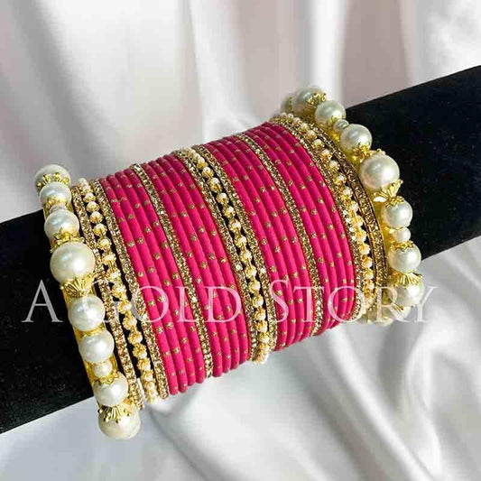 ZARNAB BANGLES SHOCKING PINK - A GOLD STORY